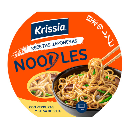 KRISSIA Noodles de verduras y salsa de soja receta japonesa 210 g.