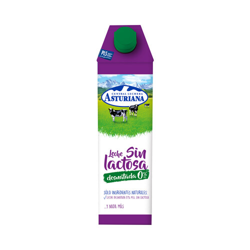 CENTRAL LECHERA ASTURIANA Leche desnatada 0% materia grasa, sin lactosa  1 l.