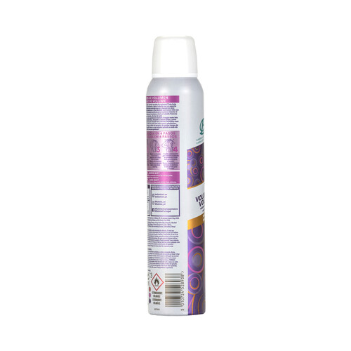 BATISTE Champú en seco en spray con efecto voluminizador y revitalizante, ideal para cabellos finos 200 ml.