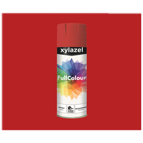 Spray de pintura color rojo, satinado, XYLAZEL Fullcolour, 400ml.