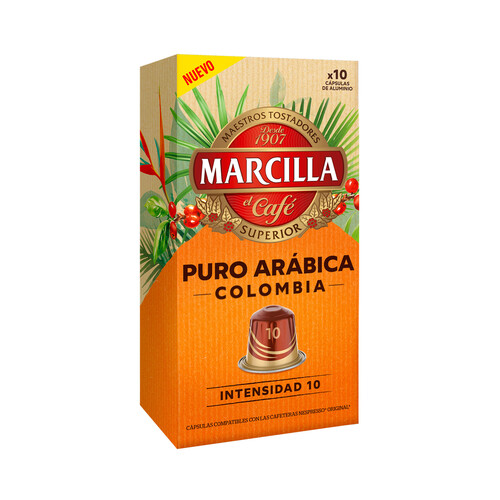 MARCILLA Colombia, Café en cápsulas intensidad 10, 10 uds. 