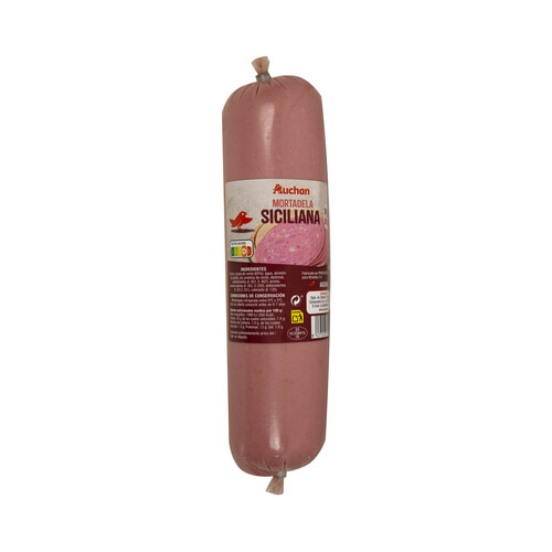 AUCHAN Mortadela siciliana elaborada sin gluten y sin lactosa 800 g. Producto Alcampo