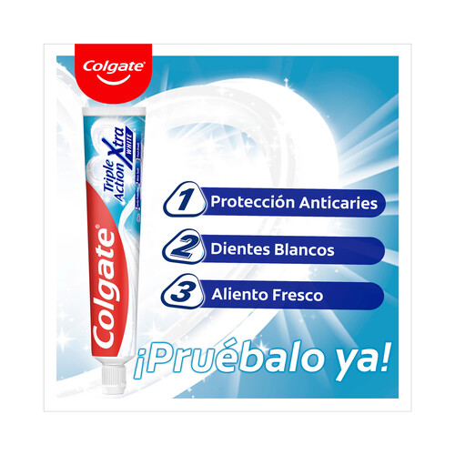 COLGATE Xtra white Pasta de dientes con flúor y triple acción (anticaries, blanqueante y aliento fresco) 75 ml.