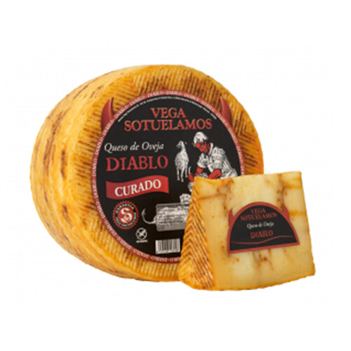 VEGA SOTUELAMOS Queso de oveja curado con mojo picón DIABLO VEGA SOTUELAMOS Cuña de 200g.