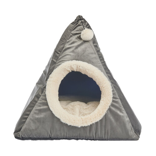 PRODUCTO ALCAMPO Teepee de terciopelo de 50 x 50 x 50 cm. para gatos.