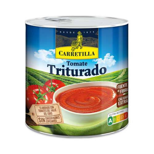 Tomate natural triturado CARRETILLA lata de 800 g.