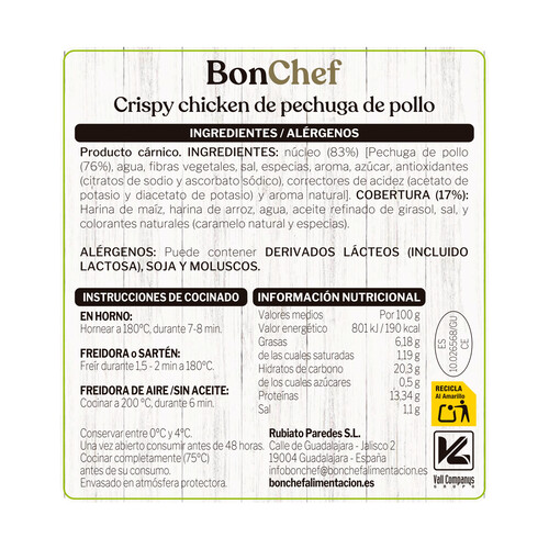 BONCHEF Crispy chicken 2 uds x 100 g.