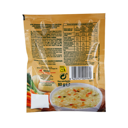 PRODUCTO ALCAMPO Sopa jardinera con conchitas 80 g.