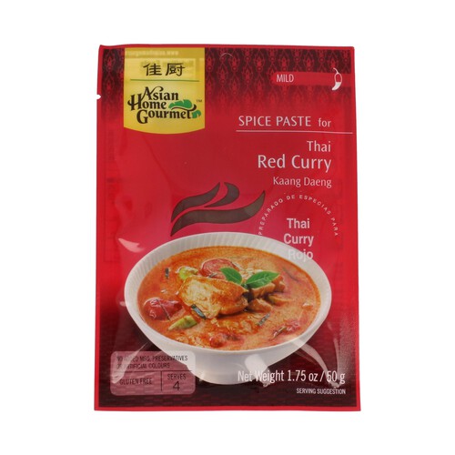 ASIAN HOME GOURMET Preparado especias curry rojo ASIAN HOME GOURMET 50 g.