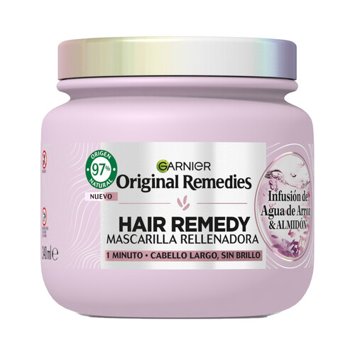 ORIGINAL REMEDIES de Garnier Máscarilla capilar rellenadora, para cabellos largos sin brillo 300 ml.