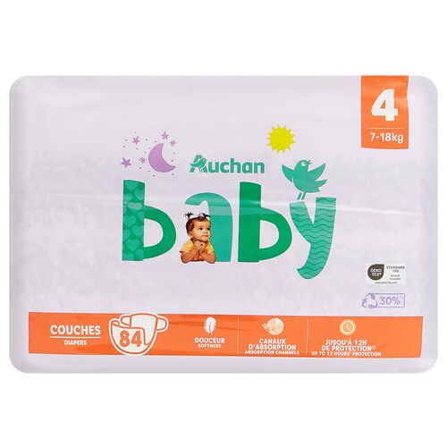 PRODUCTO ALCAMPO Baby Pañales talla 4 (7-18 kg) 84 uds.