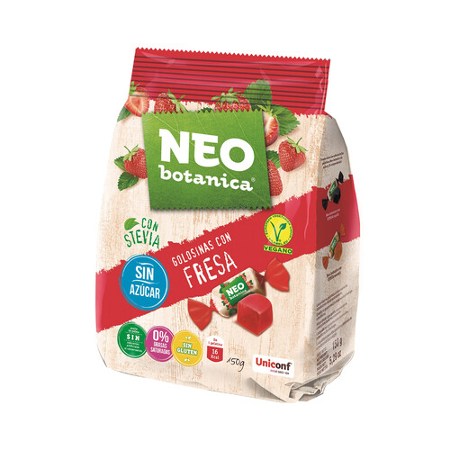 NEO BOTANICA Golosinas con stevia, sabor a fresa  150 g