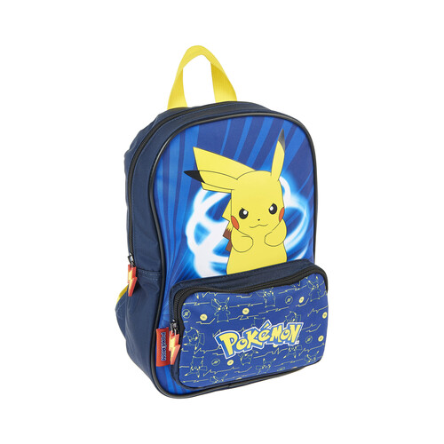 Mochila preescolar, POKEMOM PIKACHU, varios compartimentos, color azul, ALCAMPO.