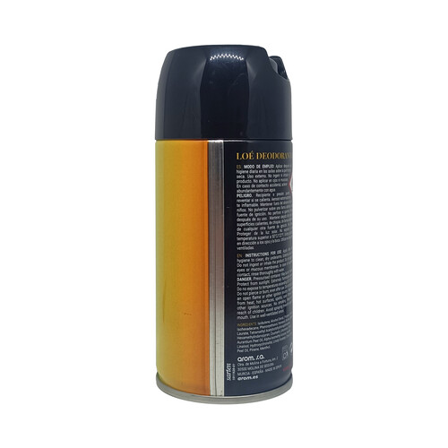 LOÉ Gold $$$ Desodorante en spray para hombre con protección antitranspirante 150 ml.