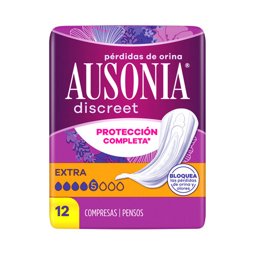 AUSONIA Discreet Compresas extra para perdidas de orina 12 uds.