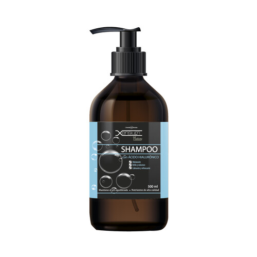 XENSIUM Nature Champú hidratante, calmante y refrescante con ácido Hialurónico 500 ml.