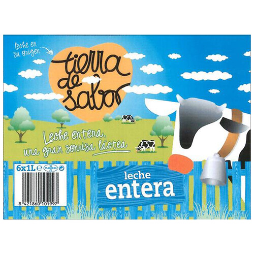 TIERRA DE SABOR Leche de vaca entera 6 x 1 l.