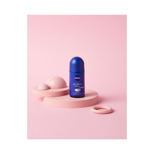 NIVEA Desodorante roll on para mujer, con efecto antitranspirante hasta 48 horas NIVEA Protege & cuida 50 ml.