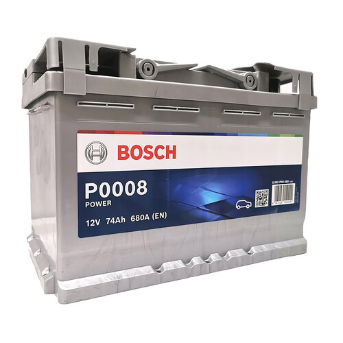 Batería de coche 74Ah, arranque 680A, 12V, BOSCH.