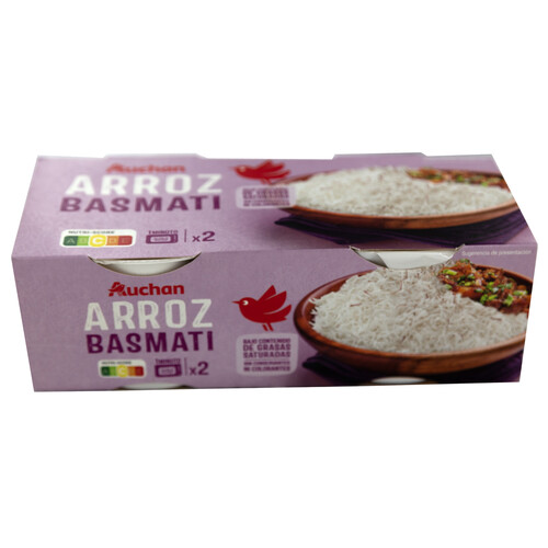 PRODUCTO ALCAMPO Arroz basmati vasito para microondas calentar y listo 2 x 125 g.