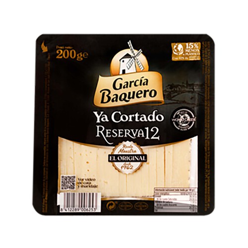 GARCÍA BAQUERO Queso reserva, ya cortado GARCÌA BAQUERO 200 g.