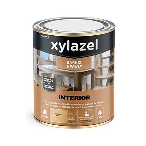 Barniz Interior al agua, Roble, XYLAZEL. 250ml.