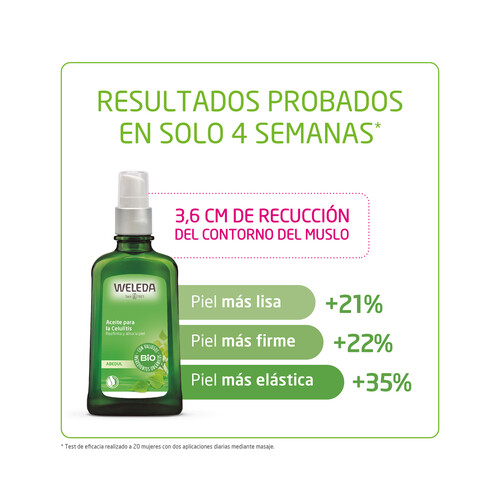 WELEDA Aceite reafirmante y alisante de la piel (accón anticelulítica), con extracto de Abedul 100 ml.