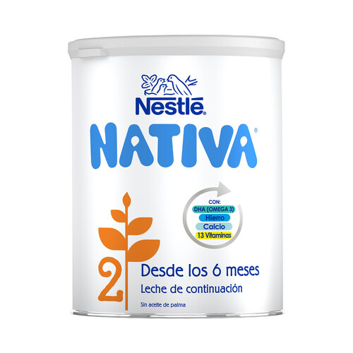 NATIVA 2 de Nestlé Leche (2) de continuación a partir de los 6 meses 800 g.