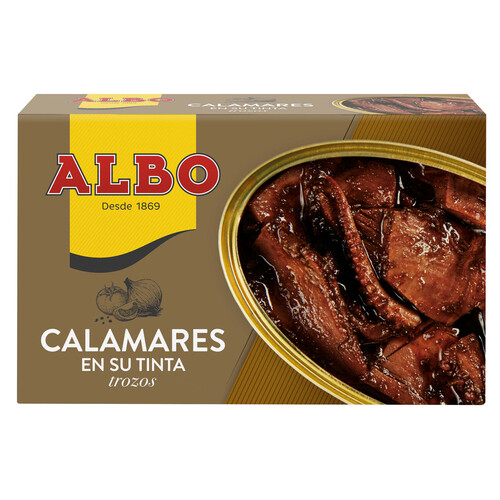 ALBO Calamares en su tinta en trozos lata de 72 g.