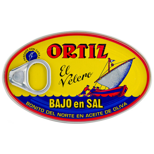 ORTIZ Bonito del norte en aceite de oliva con contenido reducido en sal 82 g.