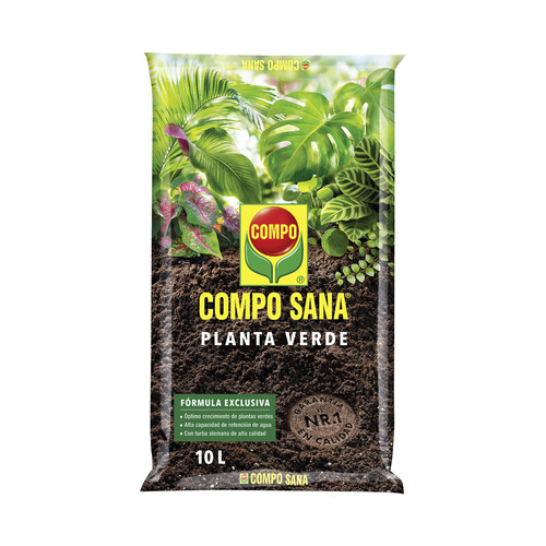 Sustrato para plantas verdes y palmeras, 10 litros COMPO.