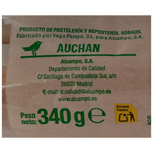 PRODUCTO ALCAMPO Sobaos cuadrados 340 g.