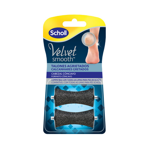 SCHOLL Velvet smooth Racambios lima pies, con cabezal cóncavo, para talones agrietados 2 uds.