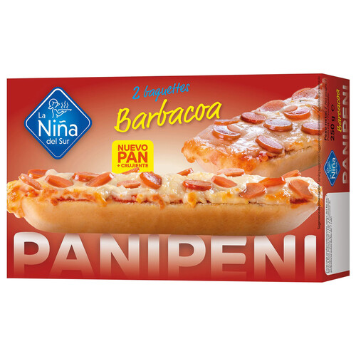 LA NIÑA DEL SUR Baguettes o pan pizza de queso Edam y salsa barbacoa 2 x 125 g.