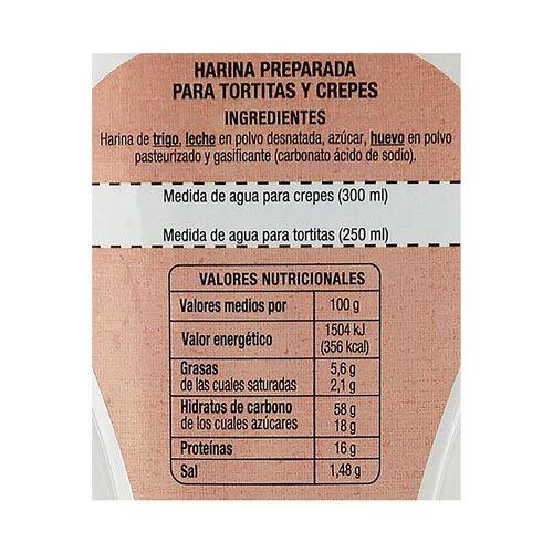PRODUCTO ALCAMPO Preparado para tortitas y crepes 200 g.