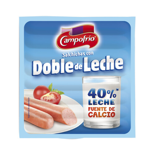 CAMPOFRÍO Salchichas cocidas tipo Frankfurt con doble de leche CAMPOFRÍO 140 g.