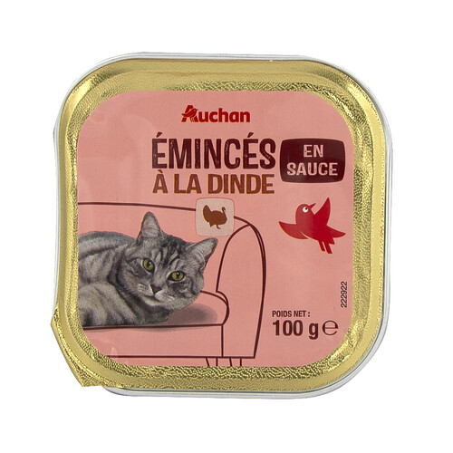 PRODUCTO ALCAMPO Alimento completo para gatos adultos, con trocitos de pavo en salsa 100 g.