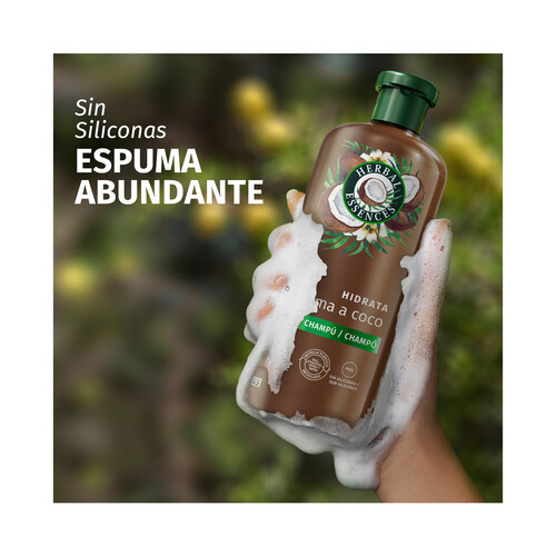 HERBAL ESSENCES Champú hidrantate con aroma a coco, para cabellos muy secos 350 ml.