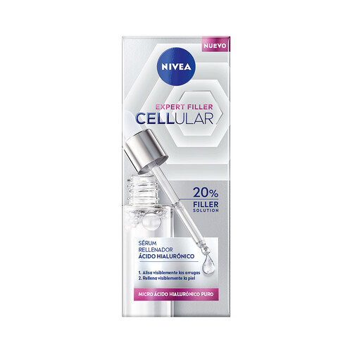 NIVEA Sérum rellenador con micro ácido Hialurónico puro NIVEA Expert filler cellular 30 ml.