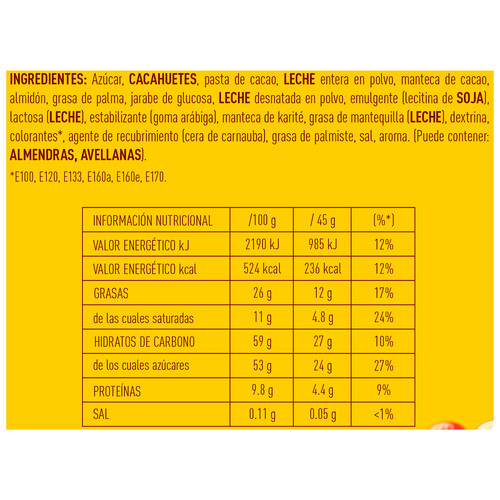 M&M'S Grajeas de chocolate con cacahuete 90 g.