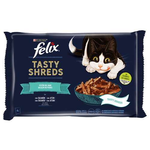 PURINA Felix Alimentación para gatos húmeda en bolsitas de pescado  4x80 g.