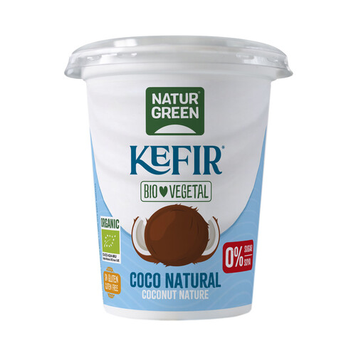 NATUR GREEN Kefír vegetal ecológico con coco natural 400 g.