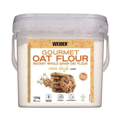 WEIDER Harina de avena sabor cookie WEIDER 1,9 kg.