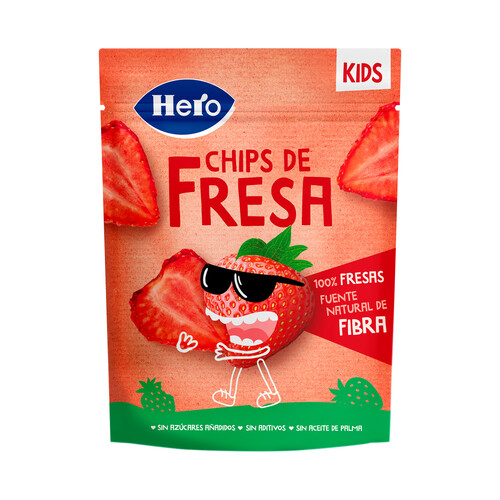 HERO Chips de fresa elaborados sin azúcares añadidos HERO Kids 12 g.