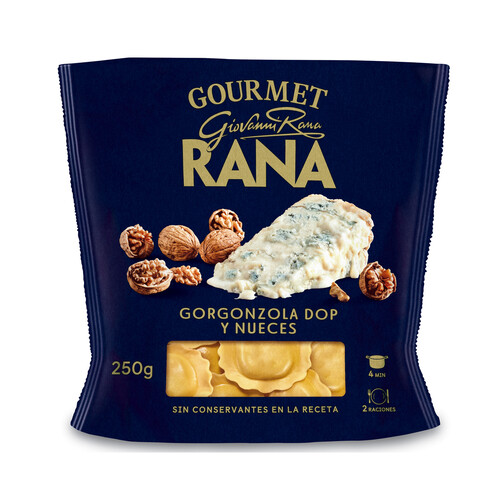 RANA Tortellini de pasta fresca la huevo, rellenos de gorgonzola DOP y nueces RANA Gourmet 250 g.