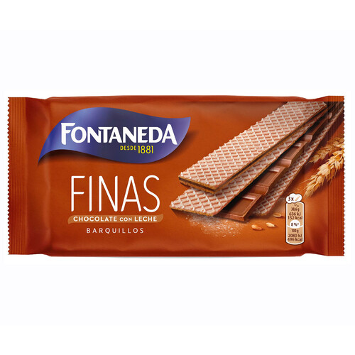 FONTANEDA Finas Barquillos de chocolate con leche 92 g.