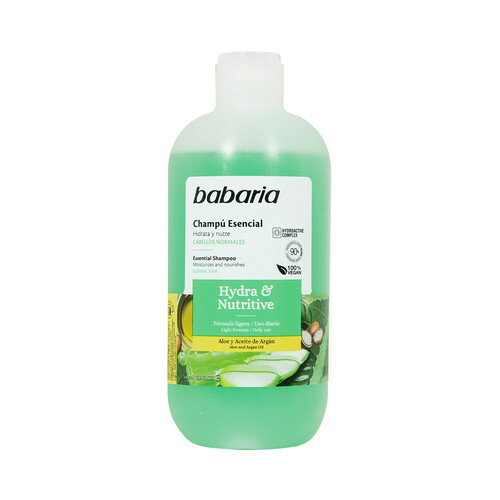 BABARIA Hydra & nutritive Champú hidratante y nutritivo, de uso diairo, para todo tipo de cabellos 500 ml.