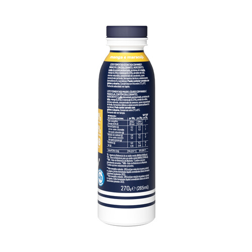 DANONE + Proteína Leche fermentada desnatada con mango y maracuya, edulcorantes y rica en proteinas 265 ml.