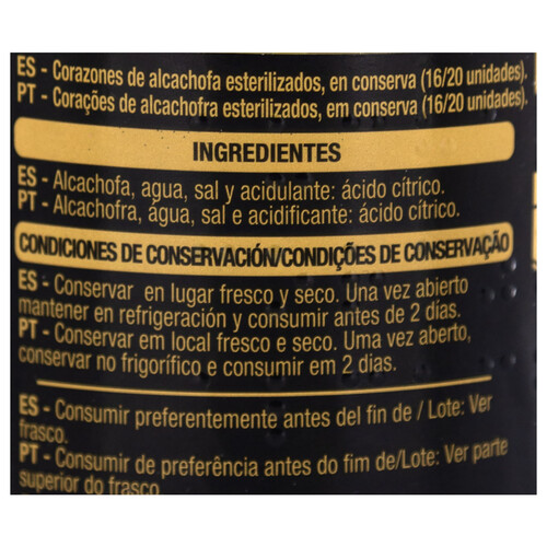 PRODUCTO ALCAMPO Collection Corazones de alcachofa 16 / 20 uds 210 g.