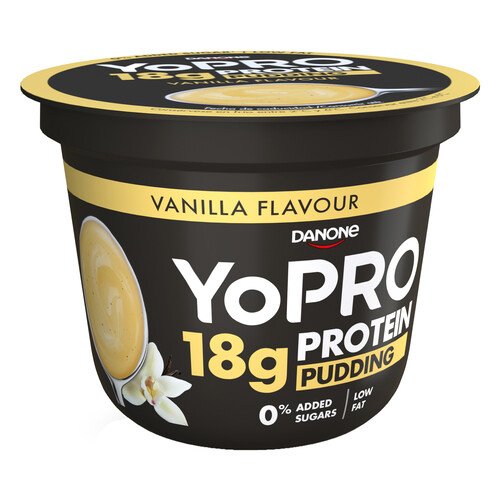 YOPRO Pudding con sabor a vainilla y alto contenido en proteínas (18 g) de Danone 180 g.